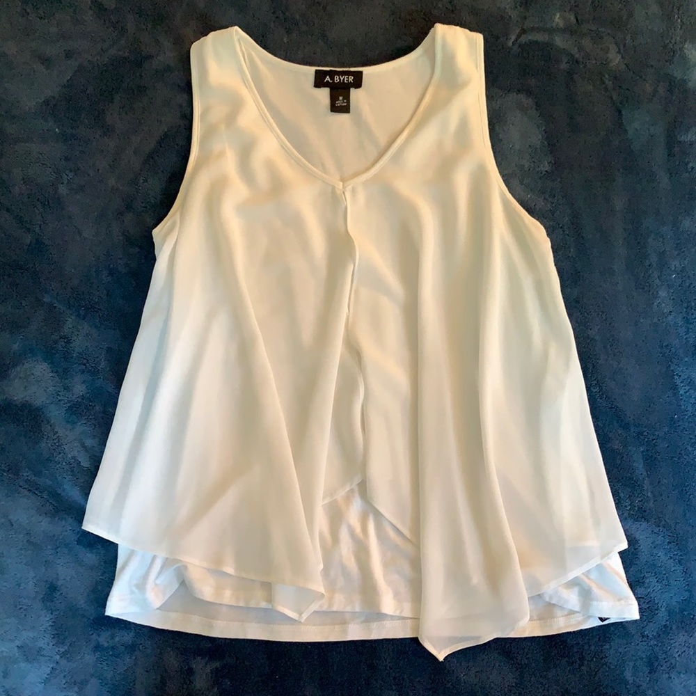 A.Byer white sheen tank top